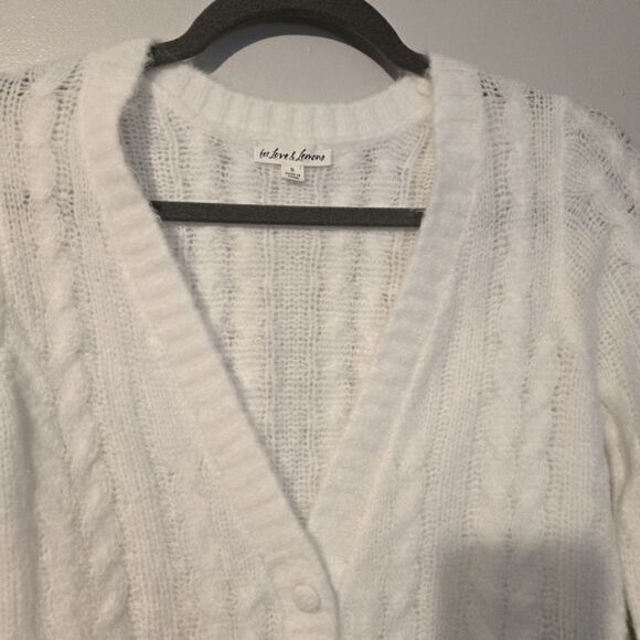For Love & Lemons Small Billie Long Sleeve Cardigan White - Picture 8 of 11
